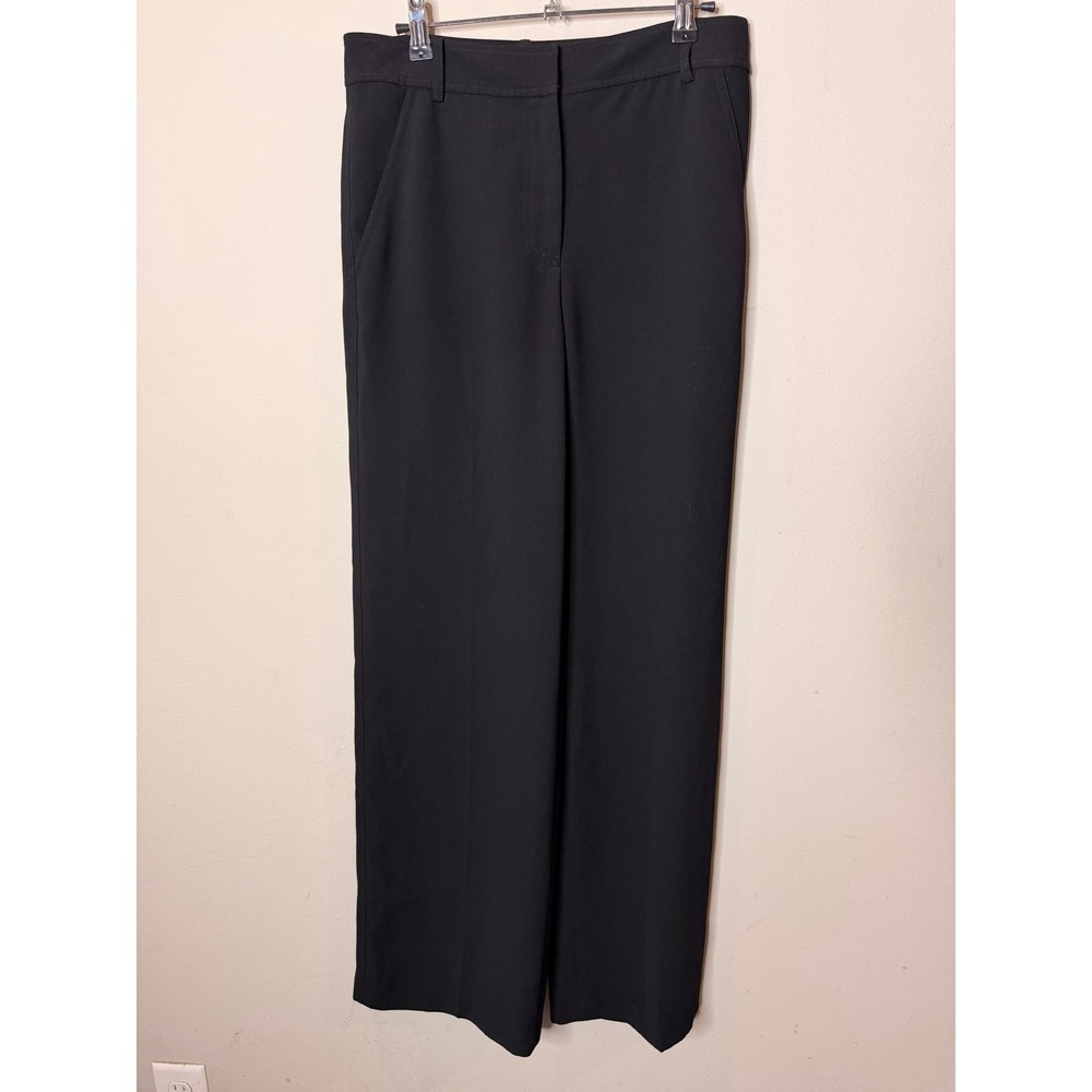 T by Alexander Wang Wide Leg Trousers Women 4 Black High Rise Crepe Dress Pants